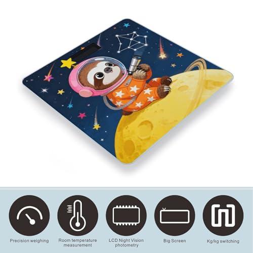 Báscula digital para baño Space Sloth con pantalla LCD miniatura 3