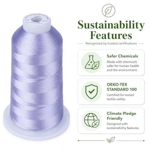 Image of Simthread Embroidery Machine Thread 5000M 40WT Polyester, Lavender 804 | 5000M 40WT polyester thread feeds smoothly for home or commercial embroidery projects.