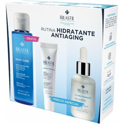 Rilastil Hydrotenseur Pack Hidratante Antiaging - Serum Antiarrugas Hidratante 30 Ml + Contorno de Ojos Reparador Bolsas y Ojeras 15 Ml + GRATIS Daily Care Agua Micellar 100 Ml