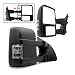 For 99-07 F250 F350 F450 SuperDuty Smoke Extendable Towing Power Telescoping Wide Angle Side Mirrors