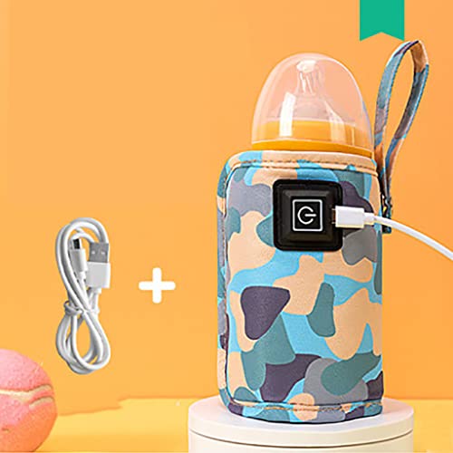 USB Milk Bottle Warmer Bag Size Temperature Adjustable Portable Feeding Bottle Warmer 5V 2A (Blue) image 5