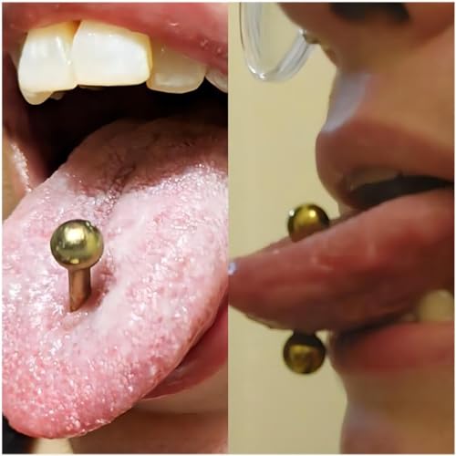 Newkeepsr 2021-US-BB-GOLD-14G Steel Gold 5 Pairs-14G Externally Threaded Barbell,Short Industrial Bars Tongue Cheek Dimple Nipple Piercing Jewelry,Length 8Mm/10Mm/12Mm/14Mm/16Mm thumb #2