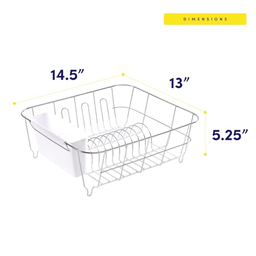 image for Sweet Home Collection Metal 2 Piece Dish Drying Rack Set Drainer with 