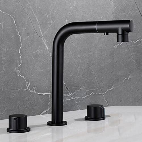 Grifo de lavabo extraíble de 3 agujeros para repisa de bañera en latón robusto