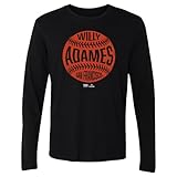 500 LEVEL Willy Adames Long Sleeve Shirt - Willy Adames San Francisco Vintage Baseball WHT (Black, Medium)