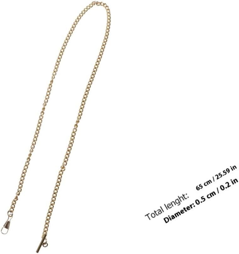 Healifty Classic Metal Plated Pocket Watch Chain for Key and Pocket