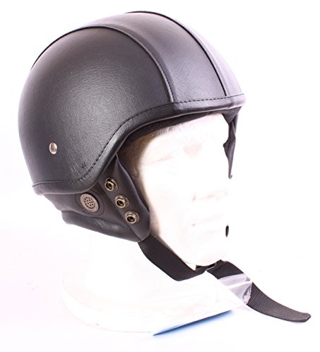 Casque de motocycle couvert face ouvert avec coque ABS et cuir pour moto retro et cafe racer
