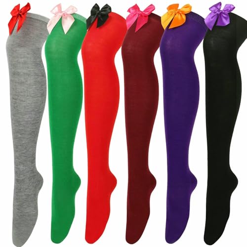 3 pairs - bow over the knee high tube ladies dating party stockings3