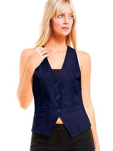 image for Design by Olivia Women's Dressy Casual Versatile Racerback Vest Tuxedo