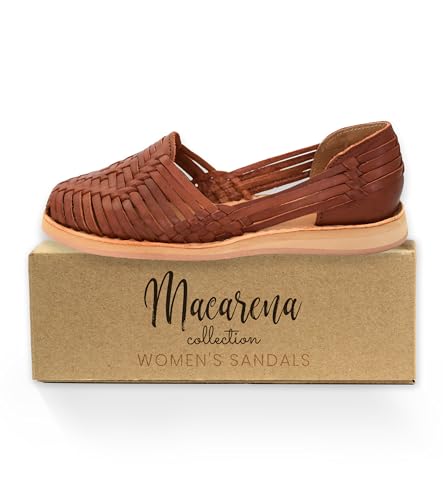 Macarena Collection Womens Shoes Leather Sandals for Women | Huarache Handmade Mexican Sandals | Comfortable & Stylish Womens Sandals 41502