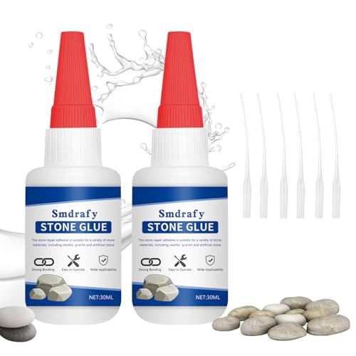 Colle pour Pierre Transparente, Colle Marbre, Marbre Céramique, Pierre Polyvalente, pour Pierres Naturelles, et Artificielle, 30g*2