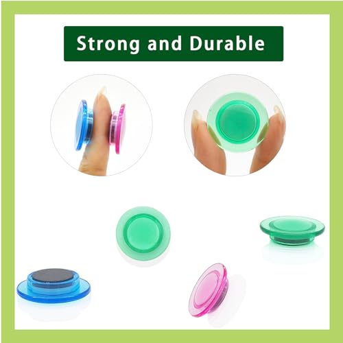 PYJLBX Fridge Magnets 42 Pack, 7 Color Strong Small Whiteboard Magnets, Transparent Mini Round Refrigerator Magnet - Image 2
