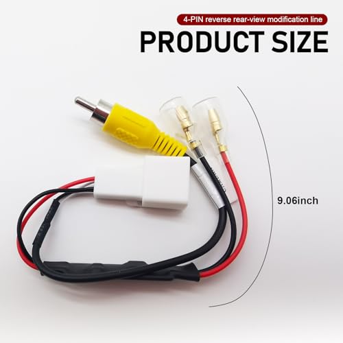 Image of 1 PC Car Rear View Reversing Cable, Waterproof Modification Conversion Wiring Harness with Step-Down, 4 Pin Reversing Camera Video Output Adapter, Compatible with Tundra Tacoma (White)
