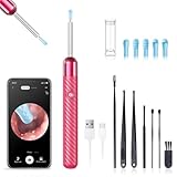 Ear Wax Removal - 1080P Camera Earwax Remover Tool - Ear Canal Cleaner - Ear Cleaning Kit - Ear Camera for iOS & Android (Pink)