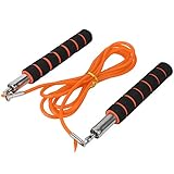 Keenso Indoor-Springseil, 3 Farben Sport Jumprope Stahllegierung Jumprope Verstellbares Springseil für Entspannung Fitness(Orange) Kombinierte Fitnesszubehör