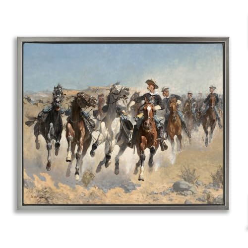 Galloping Horses Desert Cowboy Herd, 24 x 30 Inch Canvas in Floater Frame