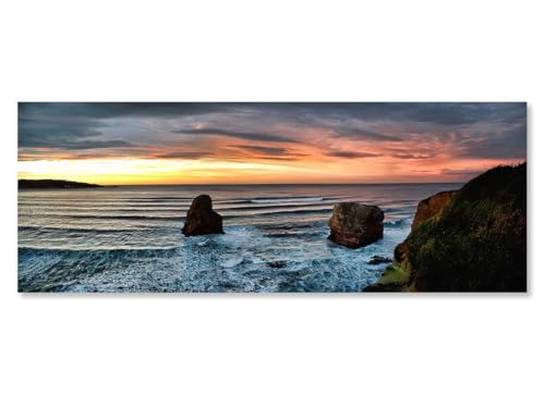 Hexoa Tableau Cadre Moderne hendaye Les Deux Jumeaux - Made in France - Toile imprimée 120x50