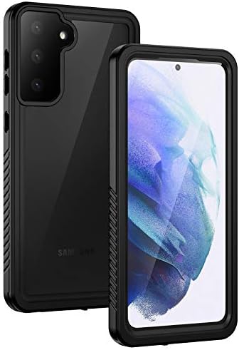 Lanhiem Samsung Galaxy S21 5G Case, IP68 Waterproof Dustproof Case with Built-in Screen Protector, Full Body Heavy Duty Shockproof Protective Clear Cover for Galaxy S21 6.2 Inch - Black