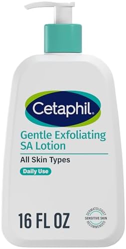 Cetaphil Gentle Exfoliating SA Lotion, Lightweight Moisturizer for All Skin Types, 16 Fl oz Pump Bottle, Salicylic Acid, Mandelic Acid & Gluconolactone, Gently Exfoliates, Dermatologist Recommended Brand