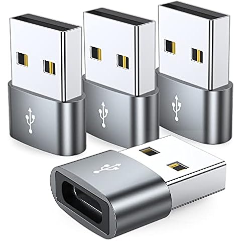 JXMOX USB C Female to USB Male Adapter 4-Pack Cover