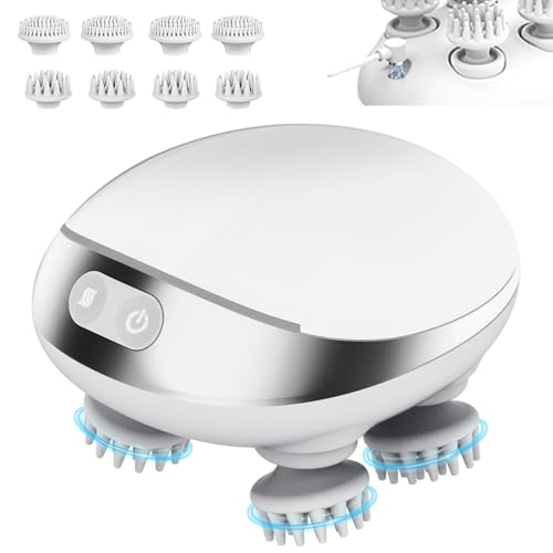 MOUNTRAX 5 in 1 Electric Scalp Massager, Portable Heated Head Hair Massager with 88 Kneading Nodes, 2 Massage Styles, 3 Speed Modes for Hair Growth, S