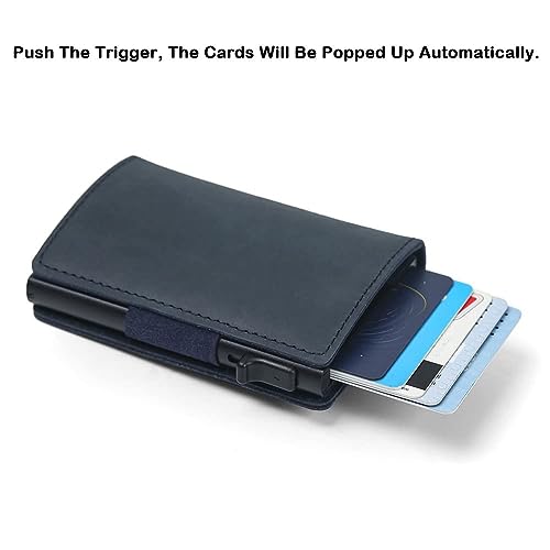 Air Tag Wallet for Men, Anti-Lost Slim Leather Wallet with AirTag Case, RFID Credit Card Holder Pocket-Sized Slim Design Multipurpose Accessory for AirTag, Blue3