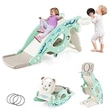 juegos toboganes para niños lima Diseño que ahorra espacio: el tobogán convertible para niños pequeños cuenta con zonas de aceleración, desaceleración y amortiguación. El soporte de baloncesto con cesta plegable permite ahorrar espacio.
