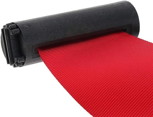 Barrera de cola con cinta retráctil roja de 2 metros para control de accesos 7