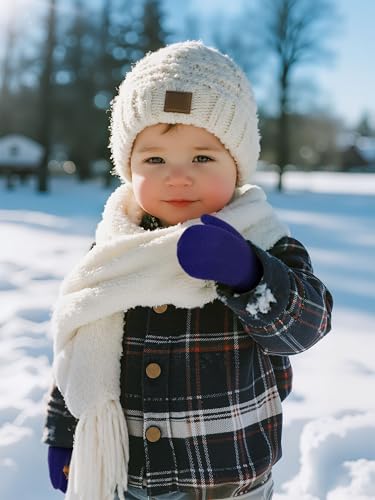Image of Cooraby 6 Pairs Toddler Magic Stretch Mittens Winter Unisex Baby Knitted Gloves Mittens