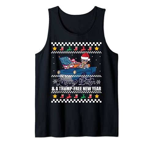 MERRY BIDEN & A TRUMP-FREE NEW YEAR Ugly Christmas Sweater Canotta