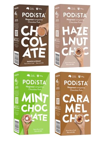 Hot Chocolate Nespresso Original Line Compatible Capsules Hot Cocoa Pods - Variety Pack - 4 Flavors / 4 Boxes - 40 Pod Package