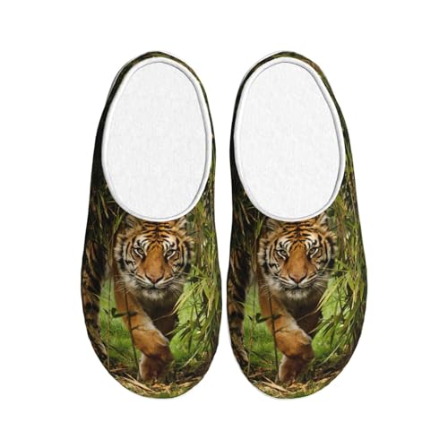 Chaussons peluche de qualité supérieure : pantoufles d'hiver EdWal motif tigre chic