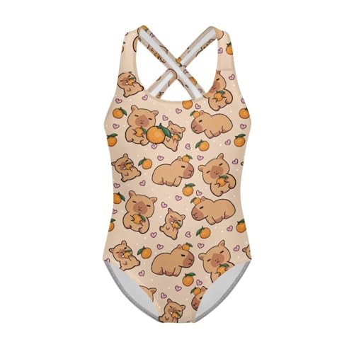 Image of Girls One Piece Swimsuits Quick Dry Beach Bathing Suit Crossback Swimwear 5-14 Years