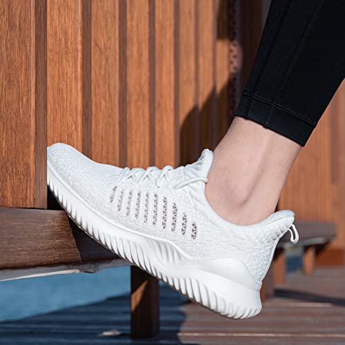 Image of Akk Womens Walking Shoes - Slip On Tennis Running Shoes Memory Foam Lightweight Work Sneakers for Indoor Outdoor Gym