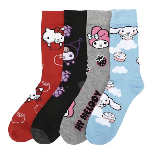 Chaussettes Hello Kitty idée cadeau originale homme lot de 4 paires casual et multicolores
