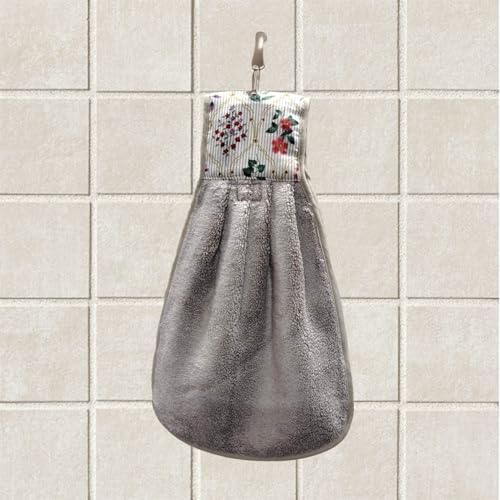 Image of Hand Towel with Loop | 600 GSM | Hanging Napkin for Wash Basin, Kitchen Sink, Bathroom| Pack of 3 in (Grey, Blue and Cream) | Assorted