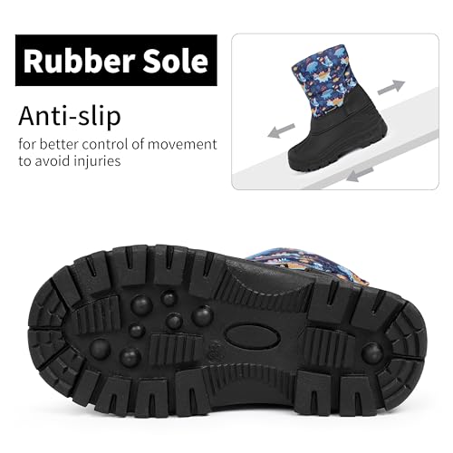 CIOR Kids Snow Boots Girls Boys Outdoor Boots Waterproof for Toddler Warm Boots with Fur Lined (Toddler/Little Kids)4