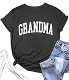 Grandma Shirts for Women Grandmother Graphic Tees Tops Casual Short Sleeve T-Shirts Grey