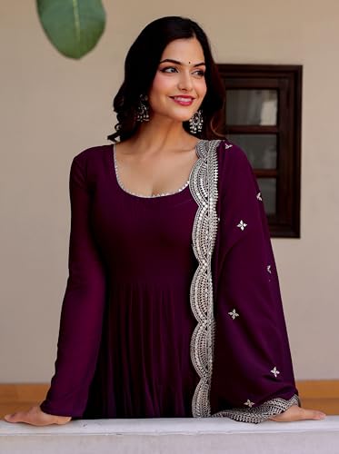 Image of Wedani Georgette Sequins Work Anarkali Kurta Set for Women