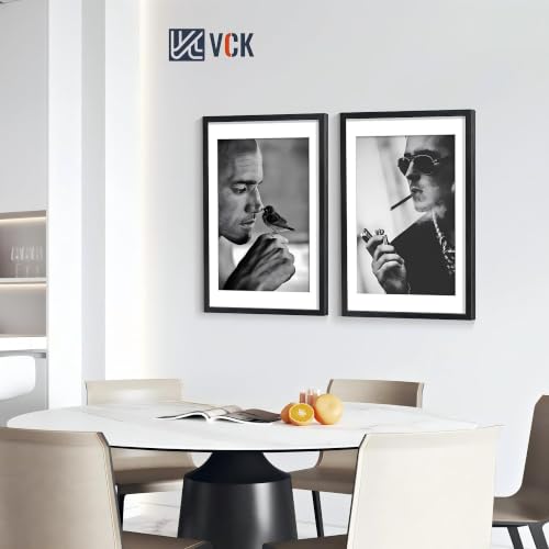 VCK 20x30 Poster Frame 4 Pack, Black Solid Wood, 16x24 Mat, for Picture by VCK - Used condition - Image 7