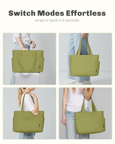 Hynes Eagle Tote Bag for Women Quilted Travel Bag Lightweight Puffer Tote Shoulder Handbag with Compartments Work/Gym/Teacher - Image 3