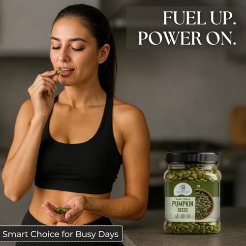 Image of Earthy Eats Pumpkin Seed 400gm | Nutrient-Rich Healthy Diet Snack | Baking, and Salads, Yogurt & Smoothies | Kaddu Seeds for Eating | Pepitas | Rich in Dietary Fibre, No Preservatives