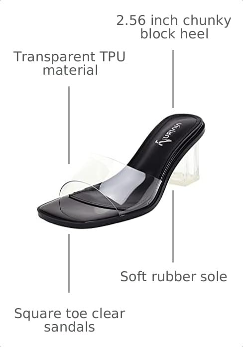 Image of vivianly Women's Low Block Heels Sandal Clear Shoes