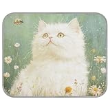 tplaotee Art Selkirk Rex Cats Tapis de refroidissement pour chiens et chatons Vert Taille M