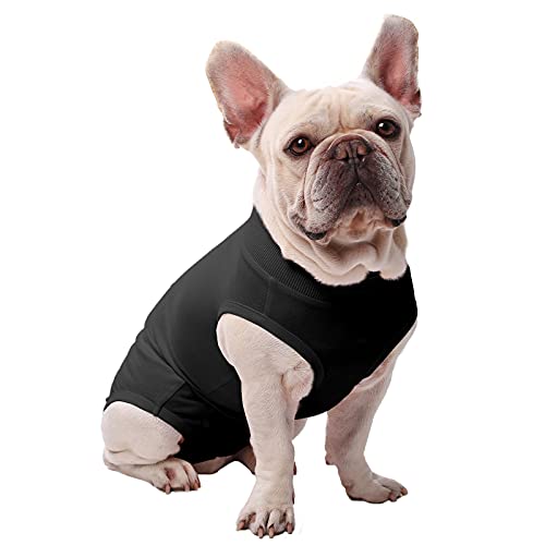 SAWMONG Recovery Suit for Dog, Breathable Dog Recovery Suit for After Surgery, Dog Surgical Recovery Suit, Anti Licking, Substitute E-Collar & Cone for Male & Female Dogs, Black, L