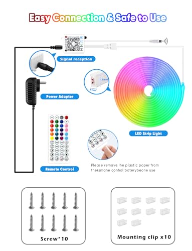 Cinta de luces LED RGB 10m control remoto y app IP67 miniatura 7