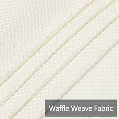 Caromio Kitchen Valance Curtains For Windows, Waffle Weave Waterproof Window Valances For Bathroom, 210Gsm Thicken Fabric Rod Pocket Tailored Short Valance Cafe Curtains (Cream, 60" X 15", One Panel) #TOP3