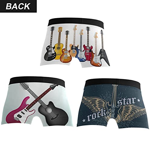 3 Pack Mens Trunks Underwear with Pouch Electric Guitars Guitar Rock Star Guitar Soft Breathable Boxer Briefs2