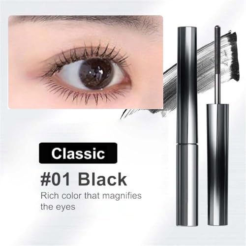 Washable Extra Slim Metal Mascara - 3D Curling Waterproof Iron Mascara Black for Long Lasting, Bristleless Lashes - Image 3