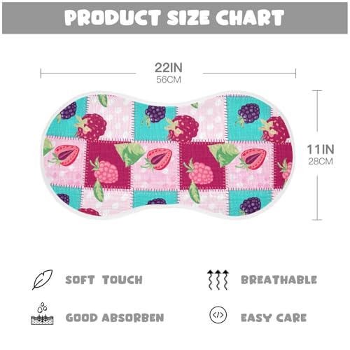 MCHIVER Strawberry Raspberry Quilt Pastel Baby Burp Cloths Cotton Washcloths Super Soft Absorbent Burping Rags for Baby Boys Girl Burpy Cloth Bib 1 Pack4